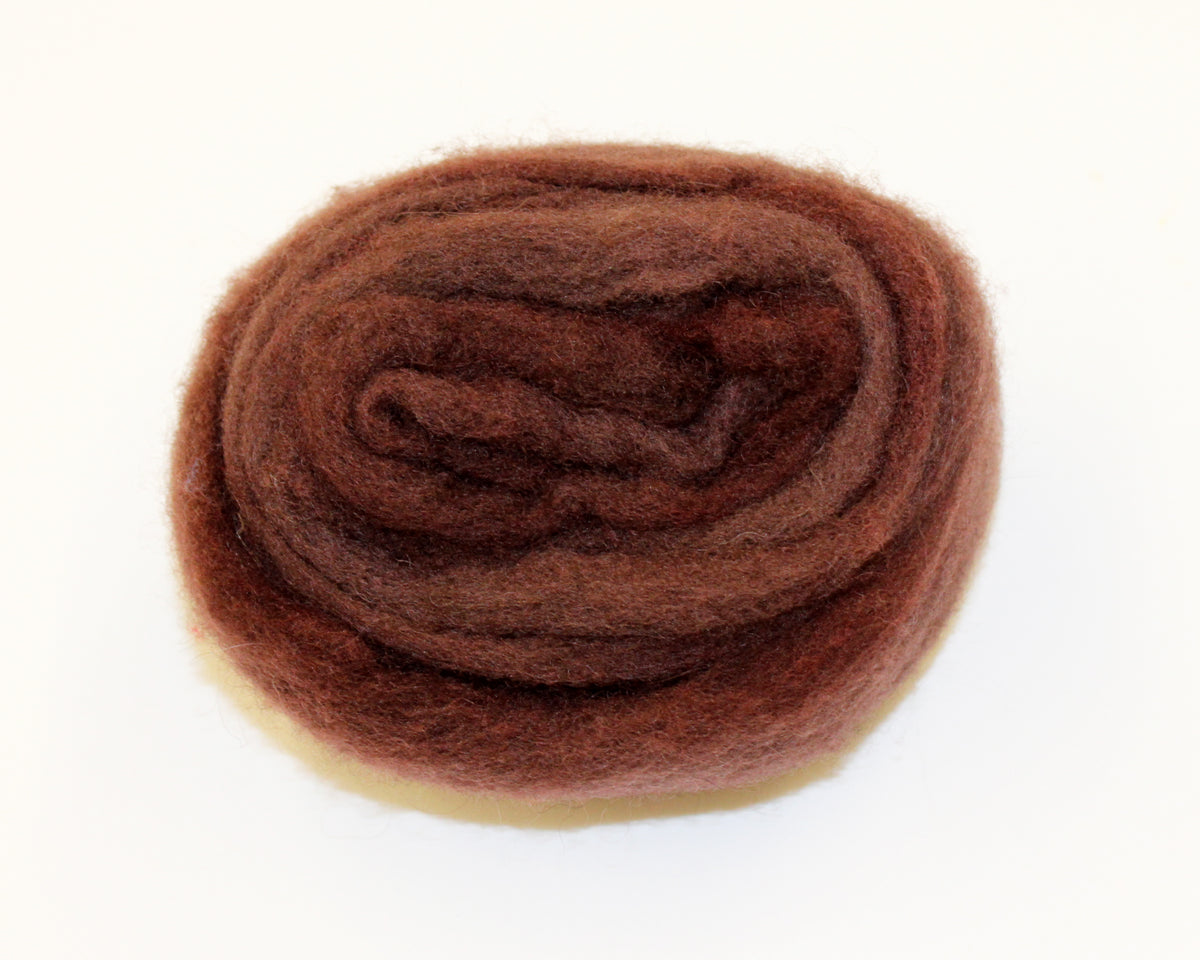Wool Roving 20g - Teddy Bear Brown DRK
