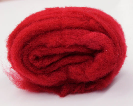 Wool Roving 20g - Fire Engine Red